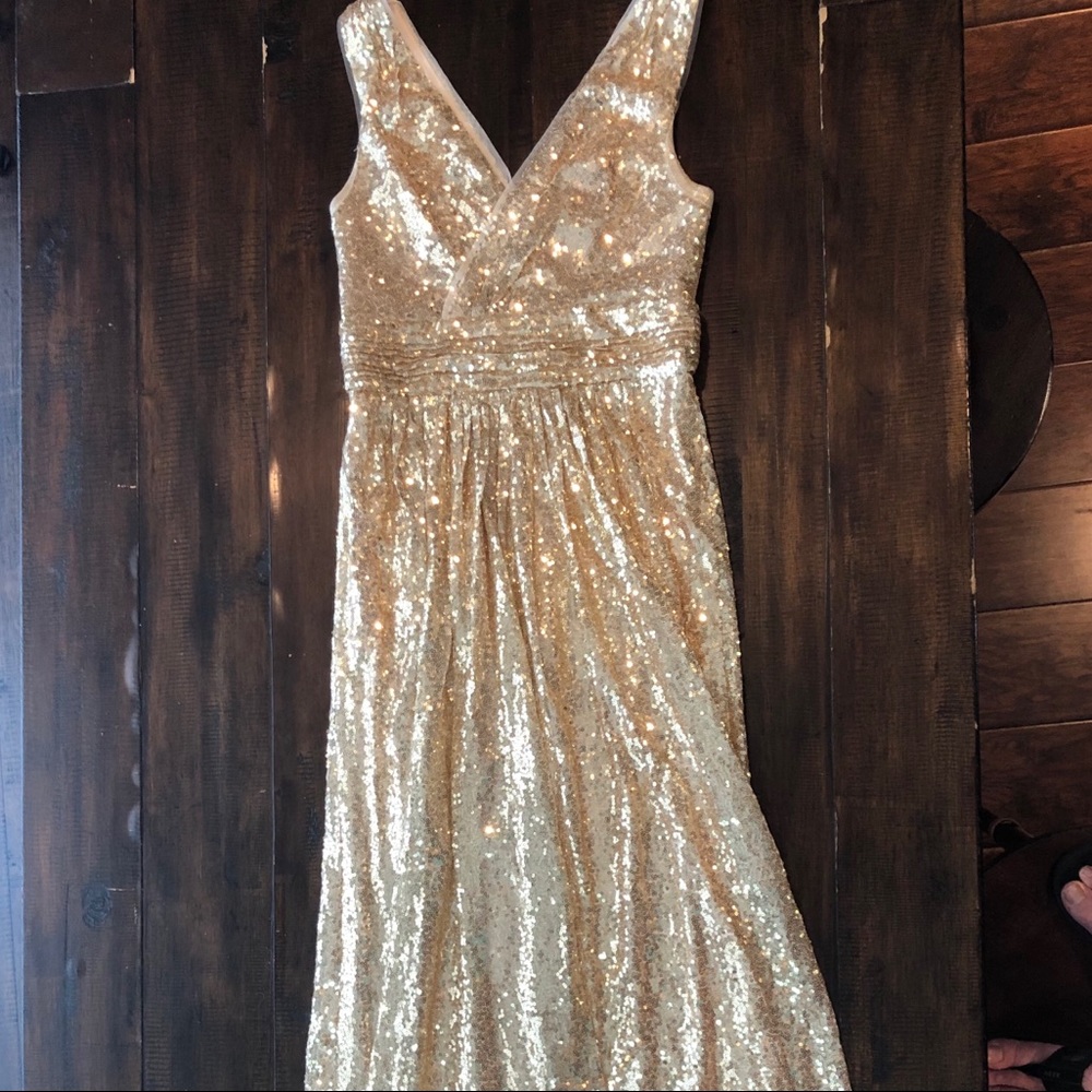 Gold Sequin Bridesmaid Dress